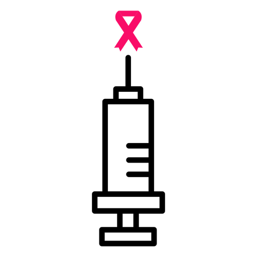 Trazo de jeringa de conciencia de cáncer de mama Diseño PNG