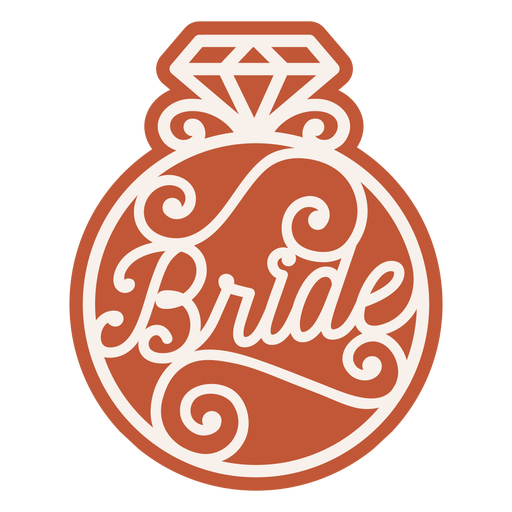 Bride ring badge PNG Design