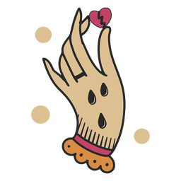 Broken heart hand tattoo PNG Design