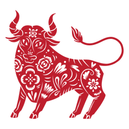 Bull chinese new year papercut PNG Design