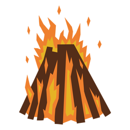 Lagerfeuer flammt flach PNG-Design