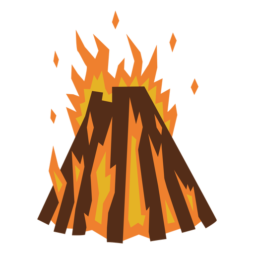 Lagerfeuer flammt flach PNG-Design