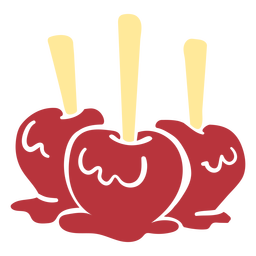 Maçãs caramelo achatadas Desenho PNG