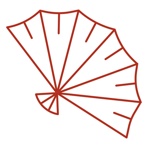 Chinese hand fan stroke PNG Design