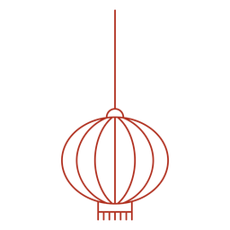 Trazo de linterna china Diseño PNG