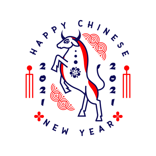 Chinese new year 2021 badge PNG Design