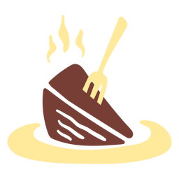 Trozo de pastel de chocolate plano Transparent PNG