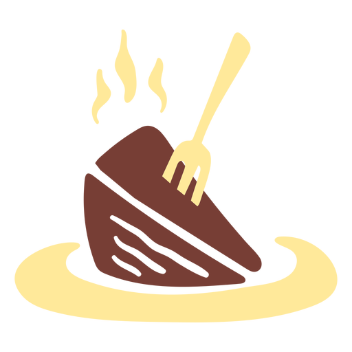 Trozo de pastel de chocolate plano Diseño PNG