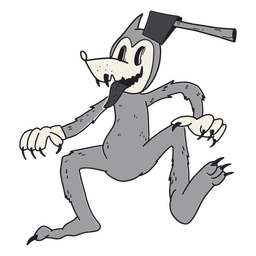 Creepy creature halloween retro cartoon