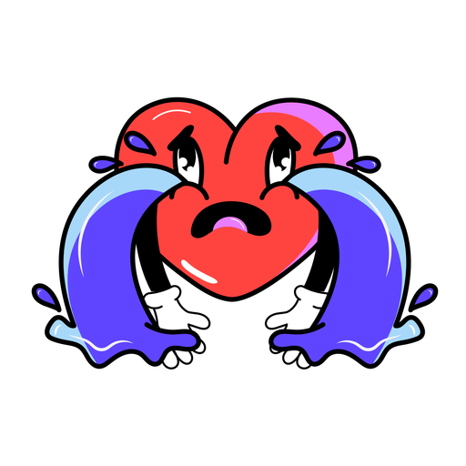 Crying heart sticker