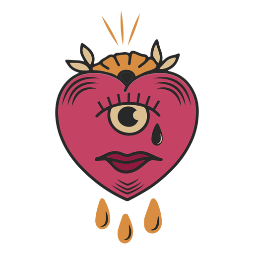 Tatuaje de corazón llorando Diseño PNG