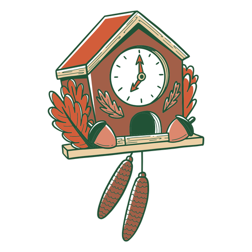 Cuckoo clock illustration PNG Design