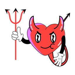 Teufelsherzaufkleber PNG-Design