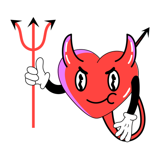 Devil heart sticker