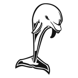 Dolphin jump high contrast PNG Design