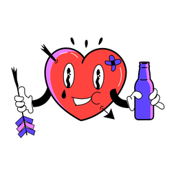 Drinking heart sticker