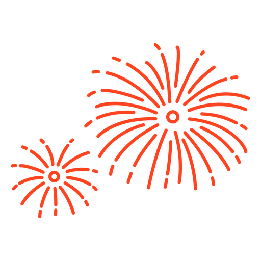 Explosion fireworks stroke PNG Design