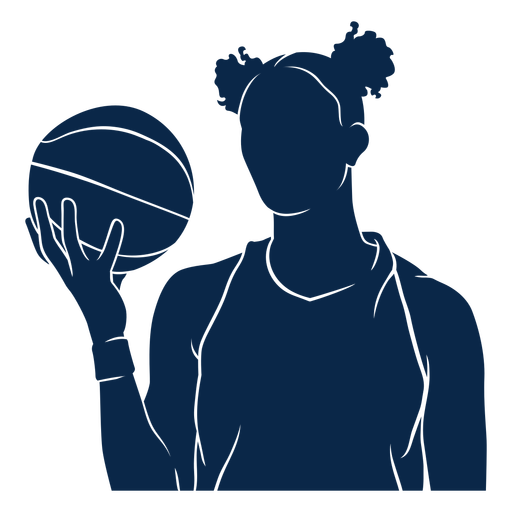 Jogador de basquete feminino cortado Desenho PNG