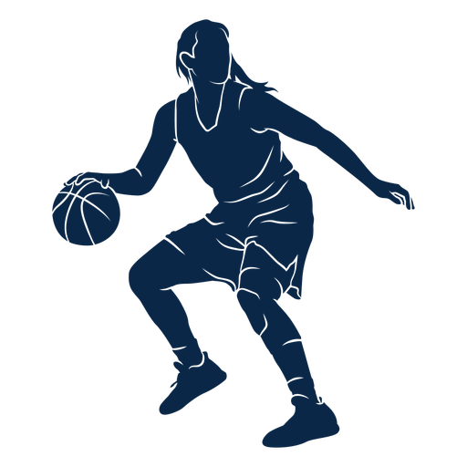 Jogadora de basquete jogando cut out Desenho PNG