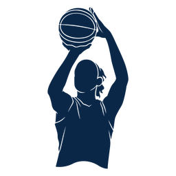 girl shooting basketball silhouette