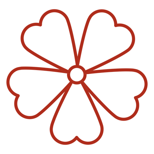 Five petal flower stroke - Transparent PNG & SVG vector file