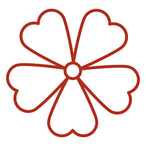 Five petal flower stroke PNG Design
