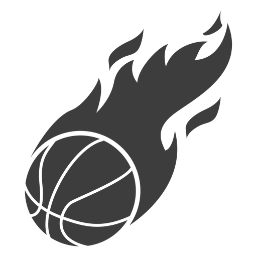 Pelota de baloncesto en llamas cortada Diseño PNG