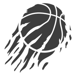 Corte de baloncesto llameante Diseño PNG