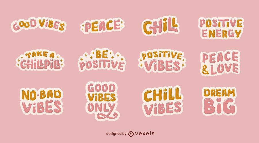 Good vibes sticker set Good vibes sticker set