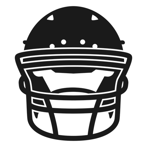 Corte frontal do capacete de futebol
