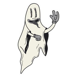 Desenho retro fantasma do halloween Desenho PNG