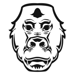 Cabeza de gorila de alto contraste Diseño PNG