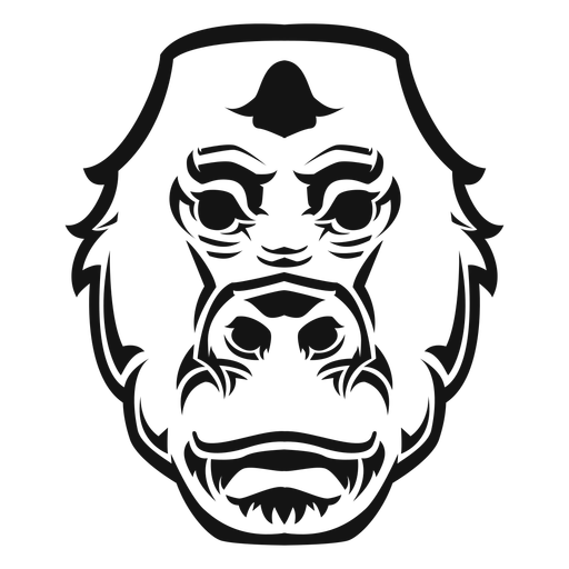 Cabe?a de gorila em alto contraste Desenho PNG