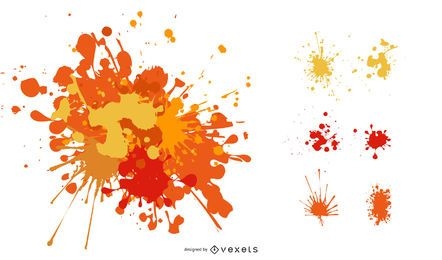 Splats and hatching free vector