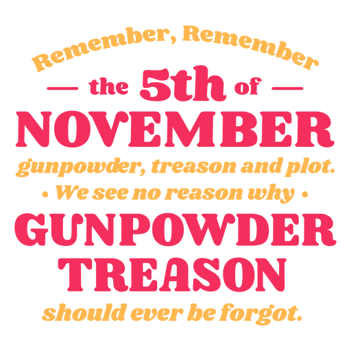 Gunpowder treason lettering PNG Design