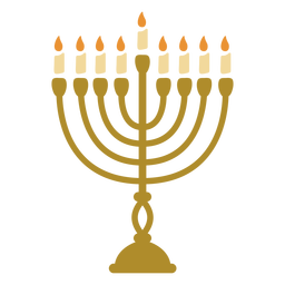 Hanukkah menorah candelabrum flat PNG Design