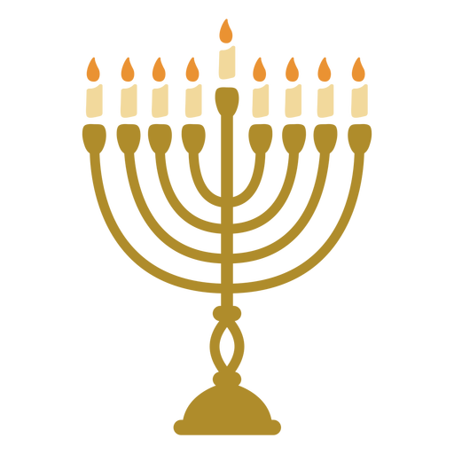 Hanukkah menorah candelabrum flat PNG Design