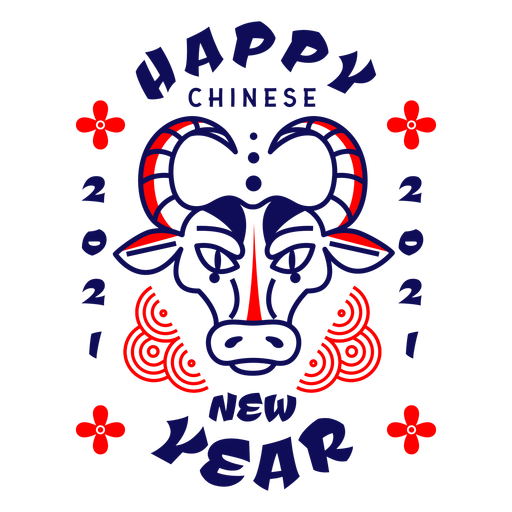Feliz año nuevo chino 2021 insignia Diseño PNG