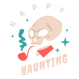 Happy haunting skull badge