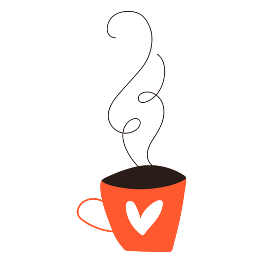 Taza de corazón de doodle de café Diseño PNG