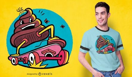 Skateboarding poop t-shirt design