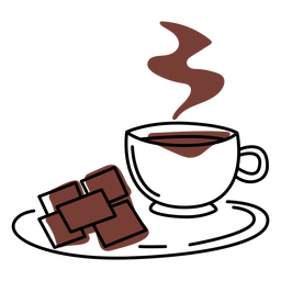 Trazo de color de bebida de chocolate caliente Diseño PNG