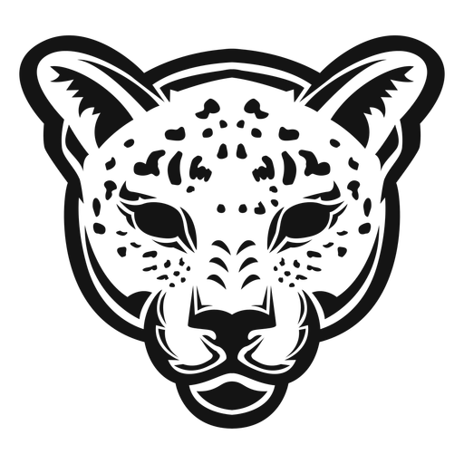 Cabeza de jaguar alto contraste Diseño PNG