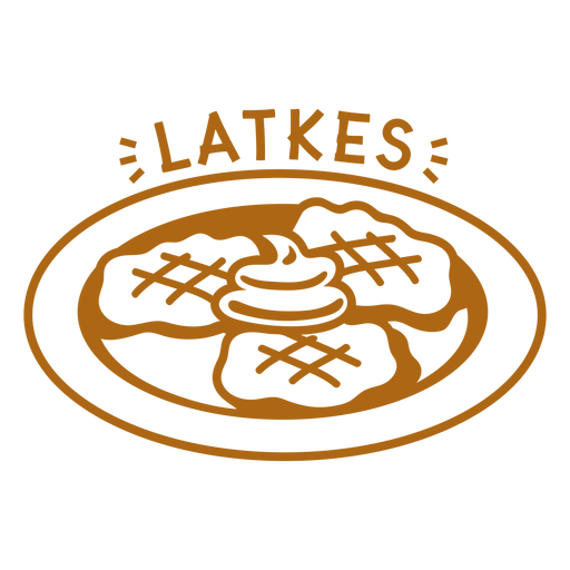 Latkes plate stroke PNG Design