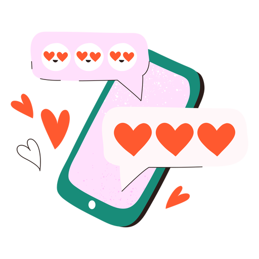 Doodle de texto amoroso para celular Desenho PNG