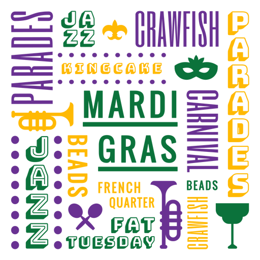 Mardi gras badge composition PNG Design