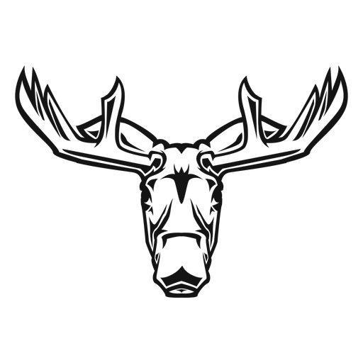 Moose head high contrast PNG Design