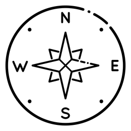 Navigationskompass Kardinalpunkte Strich PNG-Design