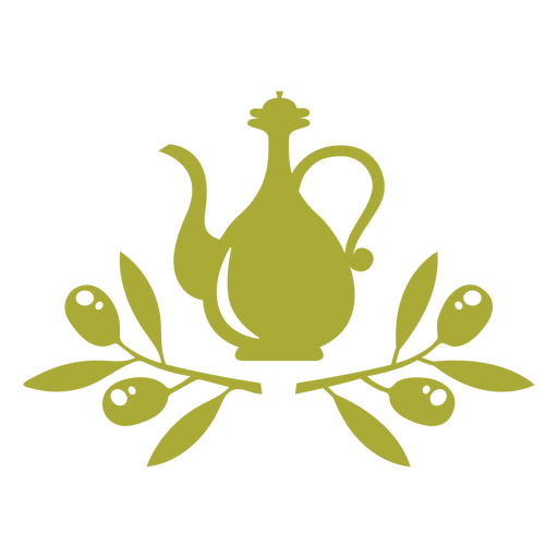 Olive oil jug twigs PNG Design
