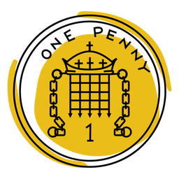 Trazo de color de una moneda de un centavo Diseño PNG